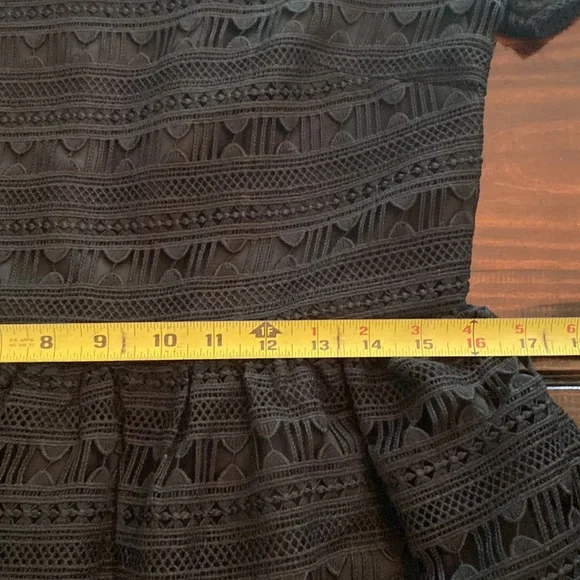 Rachel Parcell Anglaise L Black embroidered overlay fit & flare lined knee dress - Picture 14 of 16